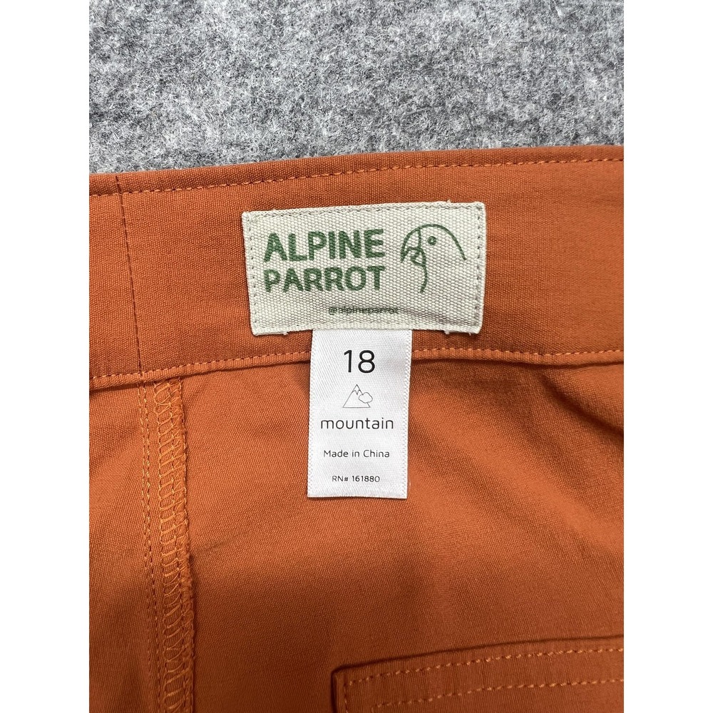 Alpine Parrot Mountain Pants Womens 18 Orange Hiking Roll-Up Belted Pockets - Picture 4 of 12